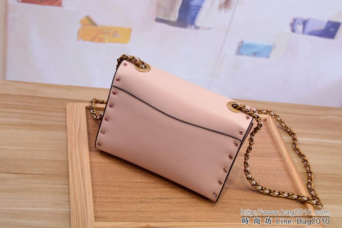 COACH蔻馳 正品代購 2018新款 35566 水晶鉚釘牛皮Parker 單肩斜挎女包  Chz1511